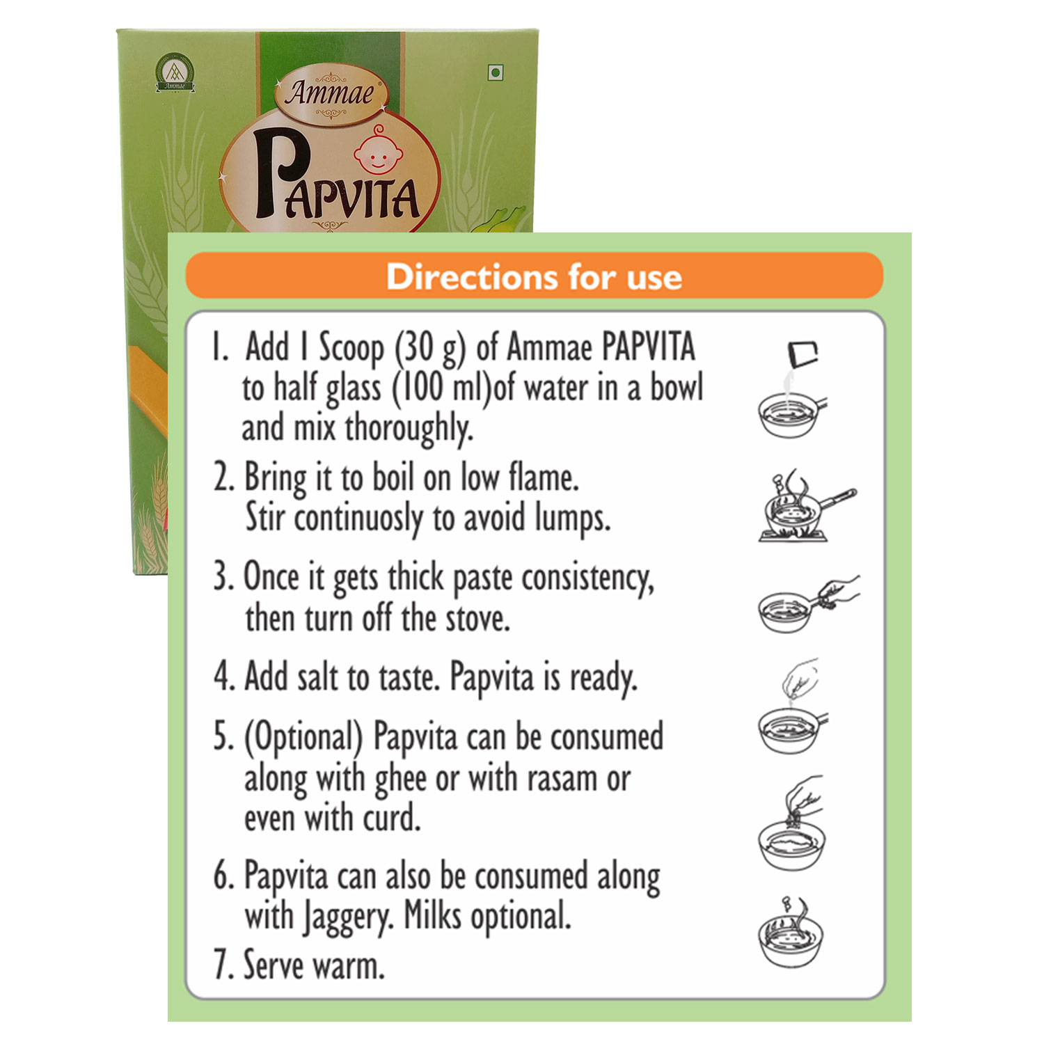 Instant Porridge Mix for 10 Months Baby | Ammae Papvita Baby Porridge mix