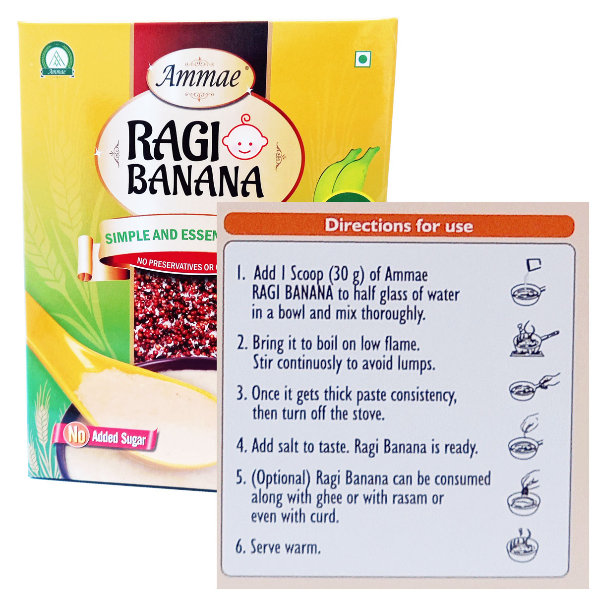 Ammae Sprouted Ragi Powder Strawberry Porridge | Malted Drink Mix for Babies - Ammae Foods India