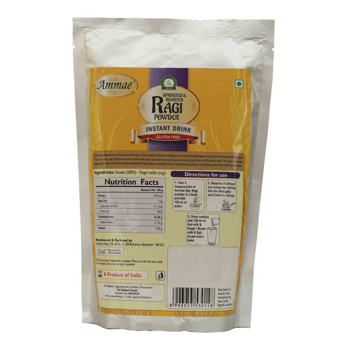 Buy Ammae Sprouted Ragi Powder | Multigrain Diabetic Porridge Powder - Ammae Foods India