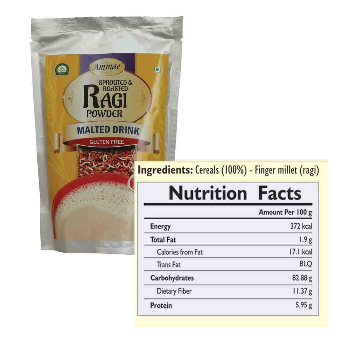 Ammae Sprouted Ragi Powder | Multigrain Diabetic Porridge Powder - Ammae Foods India